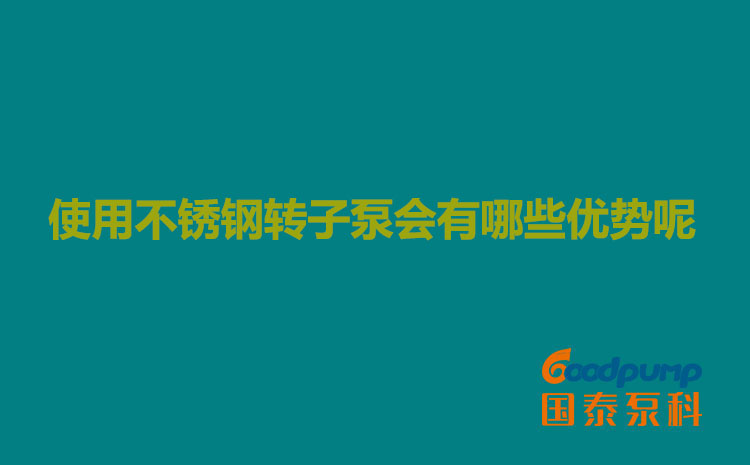 使用不銹鋼轉子泵會有哪些優(yōu)勢呢